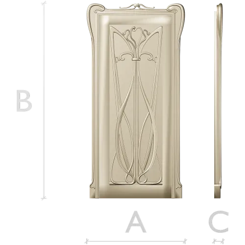 Art Nouveau Lily Door Panel - STL 3D model for CNC
