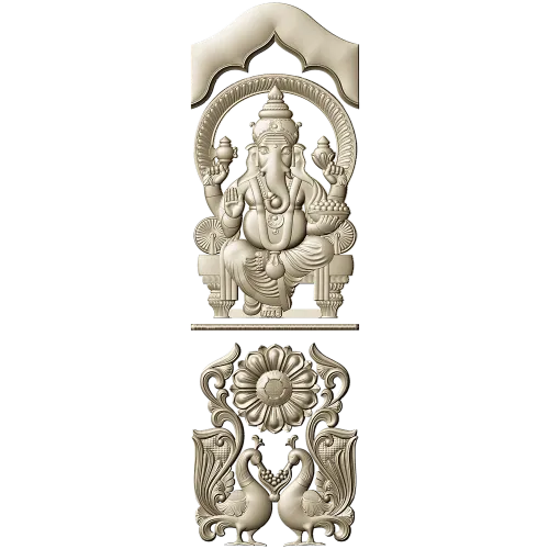 Ganesha Relief Panel STL for CNC Router