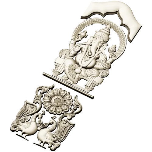 Ganesha Relief Panel STL for CNC Router