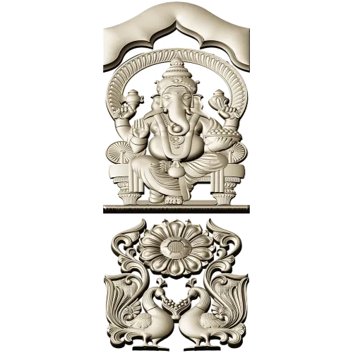 Ganesha Relief Panel STL for CNC Router