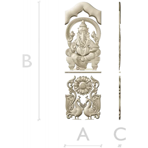 Ganesha Relief Panel STL for CNC Router