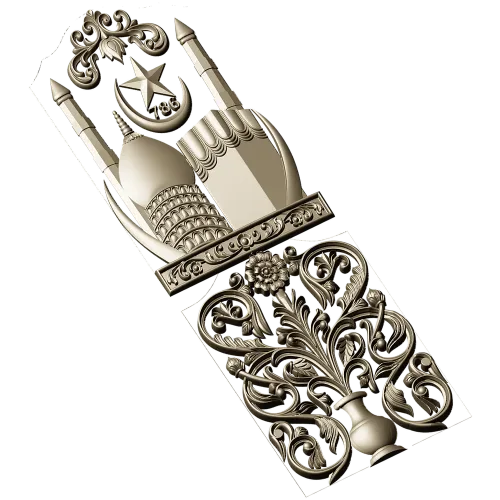 Minaret Relief Door Panel STL for CNC