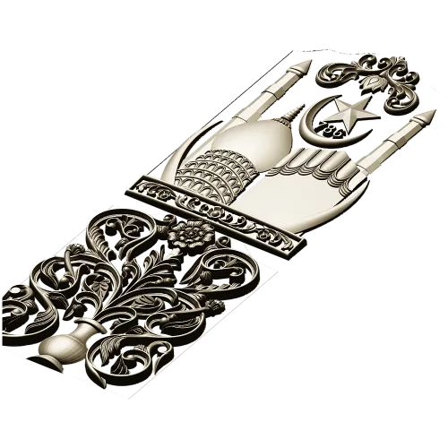 Minaret Relief Door Panel STL for CNC