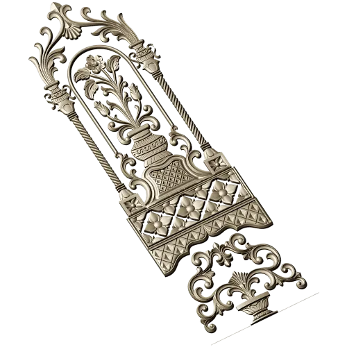 Florentine Arched Door Panel STL for CNC
