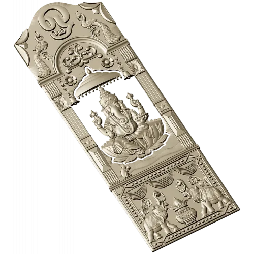 Ganesha Shrine Door Panel - detailed STL 3D model for CNC