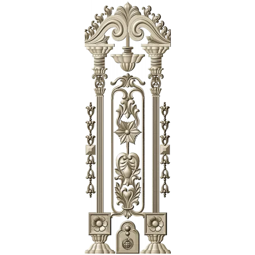 Imperial Pilaster - Baroque Door Overlay STL 3D model for CNC