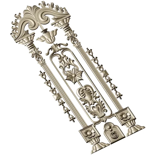 Imperial Pilaster - Baroque Door Overlay STL 3D model for CNC