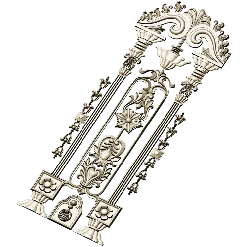 Imperial Pilaster - Baroque Door Overlay STL 3D model for CNC