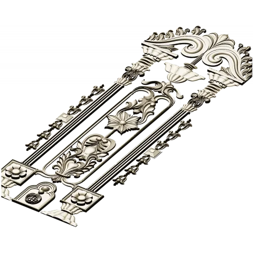 Imperial Pilaster - Baroque Door Overlay STL 3D model for CNC