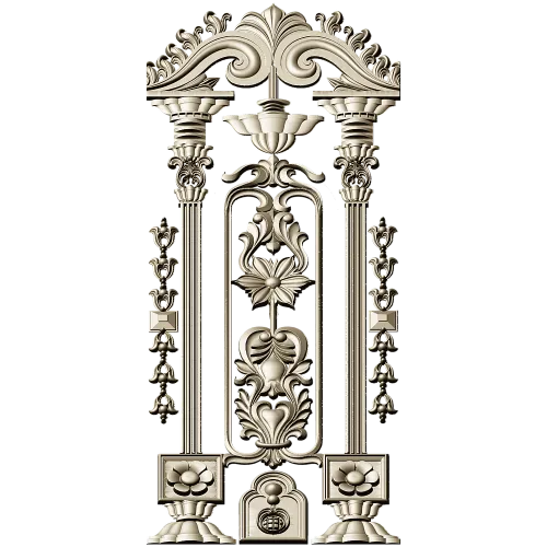 Imperial Pilaster - Baroque Door Overlay STL 3D model for CNC
