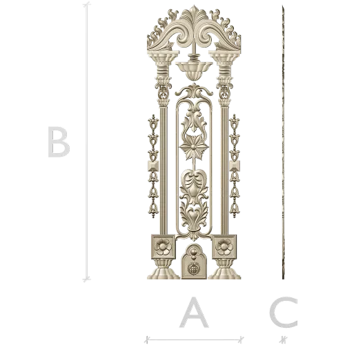 Imperial Pilaster - Baroque Door Overlay STL 3D model for CNC