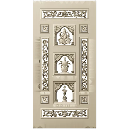 Ornamental Three-Niche Door Panel STL for CNC