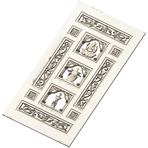 Ornamental Three-Niche Door Panel STL for CNC