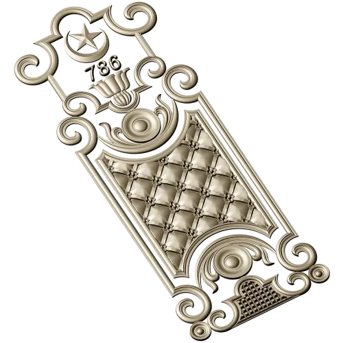 Ornate Quilted Door Panel STL