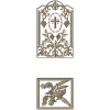 Arched Vine & Cross High-Relief STL Panel for CNC