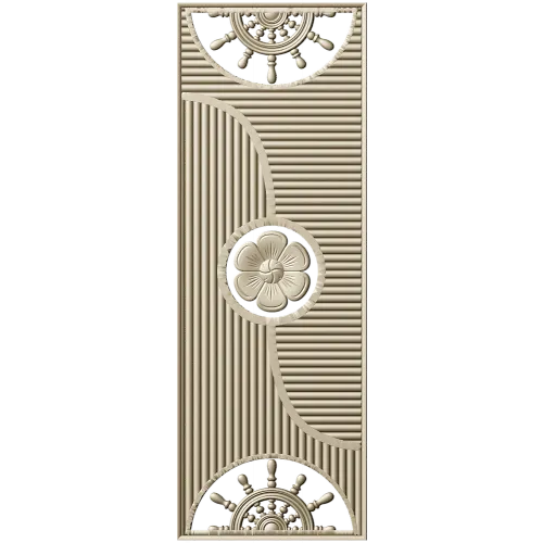 Decorative Door Panel STL - Rosette & Helm Relief