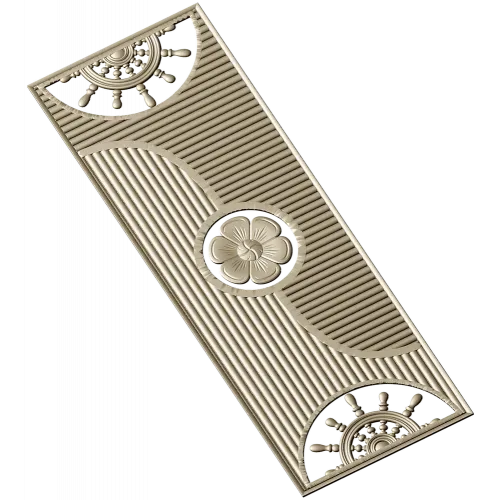 Decorative Door Panel STL - Rosette & Helm Relief