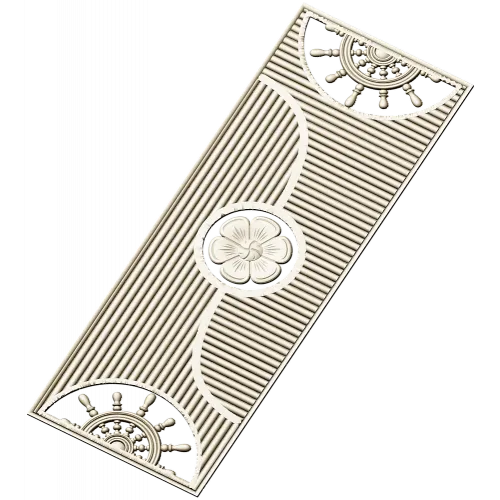 Decorative Door Panel STL - Rosette & Helm Relief