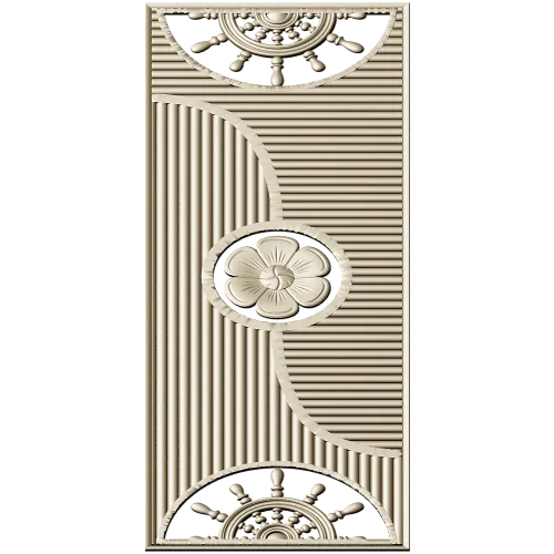 Decorative Door Panel STL - Rosette & Helm Relief