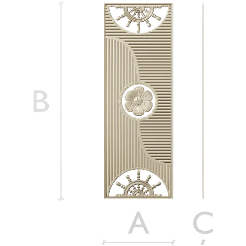 Decorative Door Panel STL - Rosette & Helm Relief