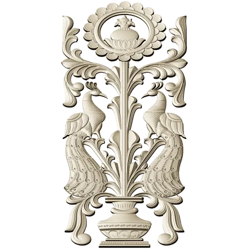 Павлины у вазы - 3D модель STL для ЧПУ