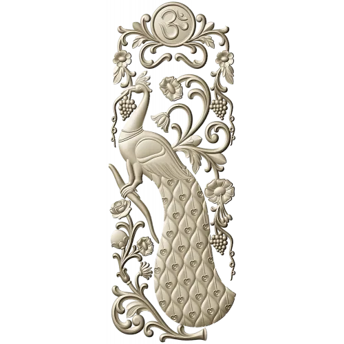 Peacock Vertical Relief STL - 3D model for CNC carving