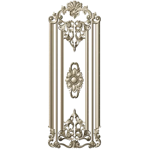 Regal Fleur Door Panel - ornate door panel 3D model (STL) for CNC