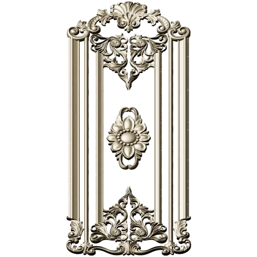 Regal Fleur Door Panel - ornate door panel 3D model (STL) for CNC