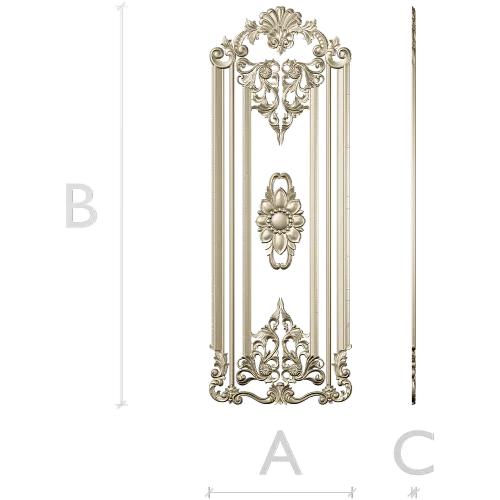 Regal Fleur Door Panel - ornate door panel 3D model (STL) for CNC
