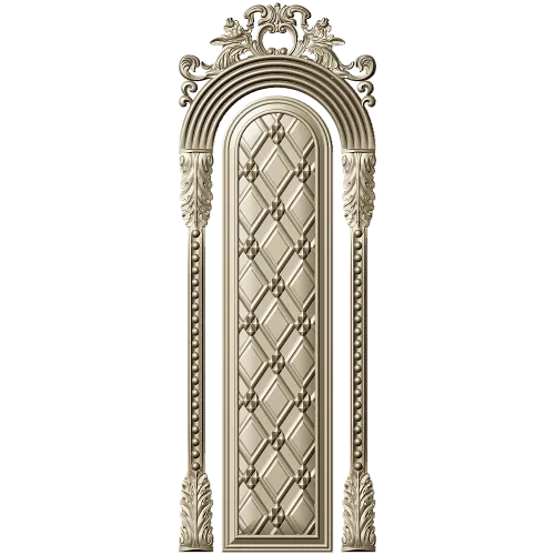 Ornate Arched Door Panel STL for CNC