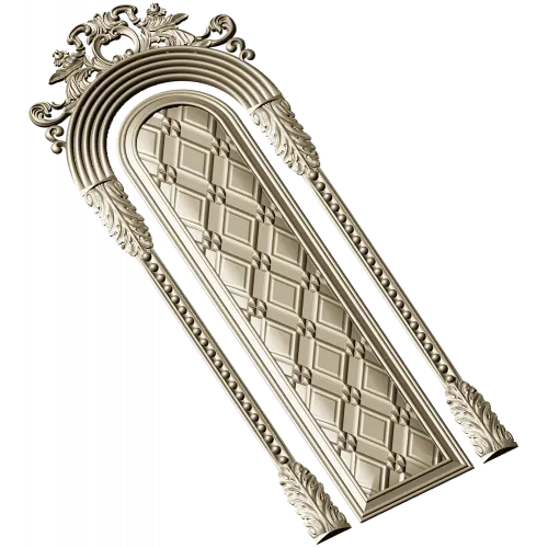 Ornate Arched Door Panel STL for CNC
