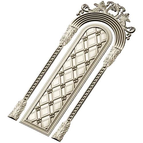 Ornate Arched Door Panel STL for CNC