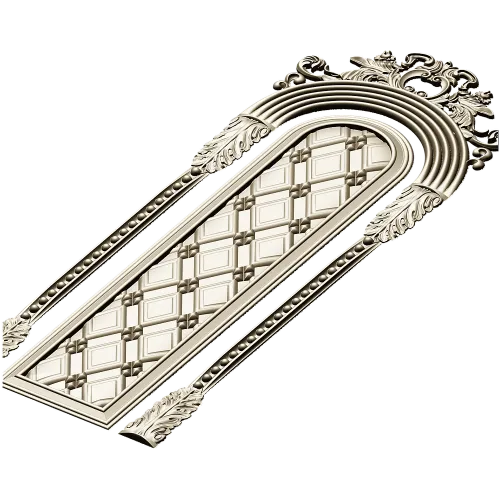 Ornate Arched Door Panel STL for CNC