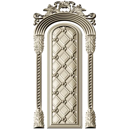 Ornate Arched Door Panel STL for CNC