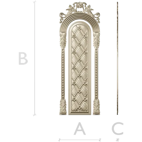 Ornate Arched Door Panel STL for CNC
