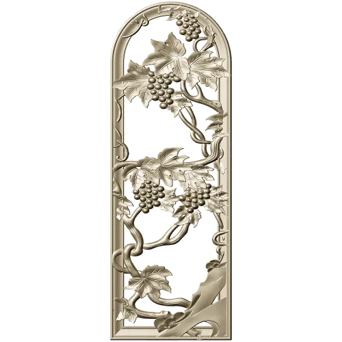 Arched Grapevine Decorative Panel - STL 3D Model for CNC