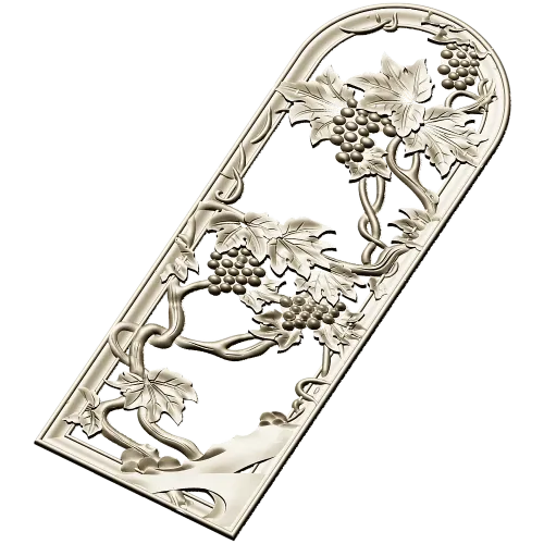 Arched Grapevine Decorative Panel - STL 3D Model for CNC