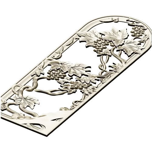 Arched Grapevine Decorative Panel - STL 3D Model for CNC