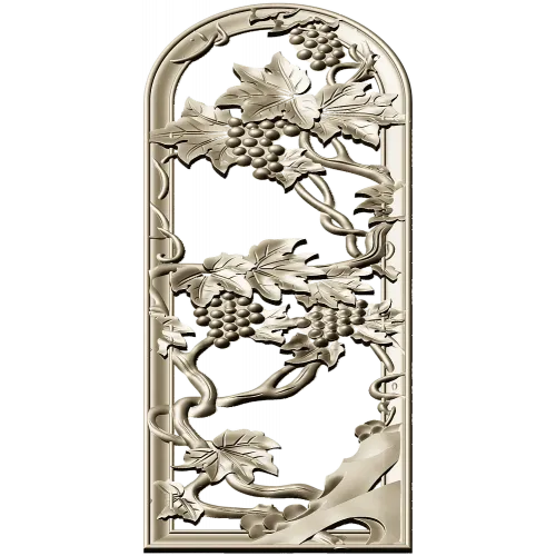 Arched Grapevine Decorative Panel - STL 3D Model for CNC
