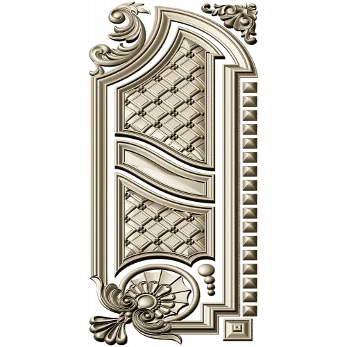 Baroque Vertical Door Applique - STL 3D Model for CNC