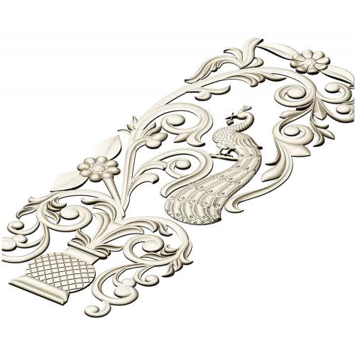 Peacock Urn Vertical Panel STL for CNC