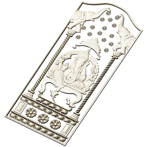 Ganesha Shrine Panel - STL 3D Model for CNC
