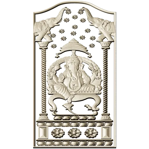 Ganesha Shrine Panel - STL 3D Model for CNC