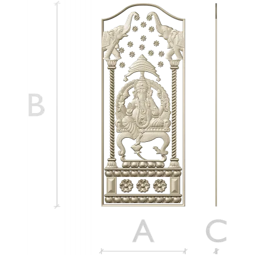 Ganesha Shrine Panel - STL 3D Model for CNC