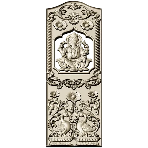 Резная панель с Ганешей - 3D STL для ЧПУ