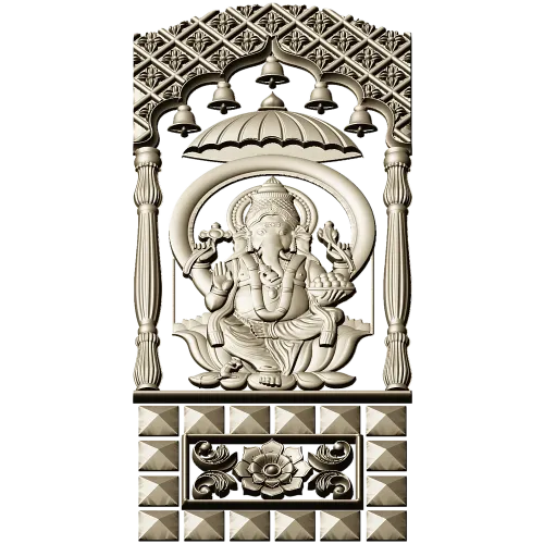 Ganesha High-Relief CNC STL Panel