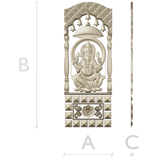 Ganesha High-Relief CNC STL Panel