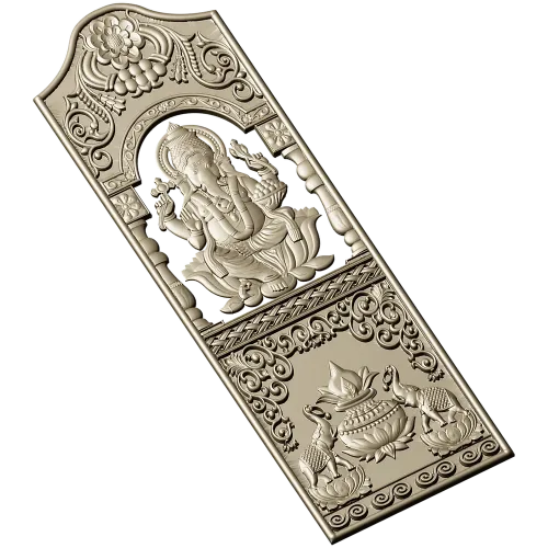 Ganesha Blessing Panel - STL 3D Model for CNC Door Panel