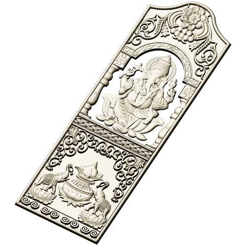 Ganesha Blessing Panel - STL 3D Model for CNC Door Panel