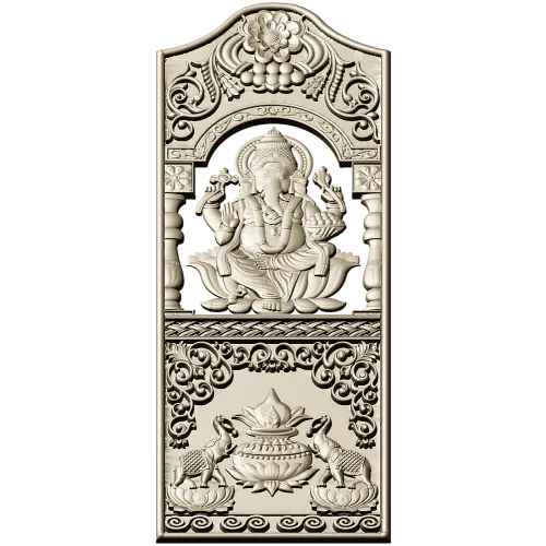 Ganesha Blessing Panel - STL 3D Model for CNC Door Panel